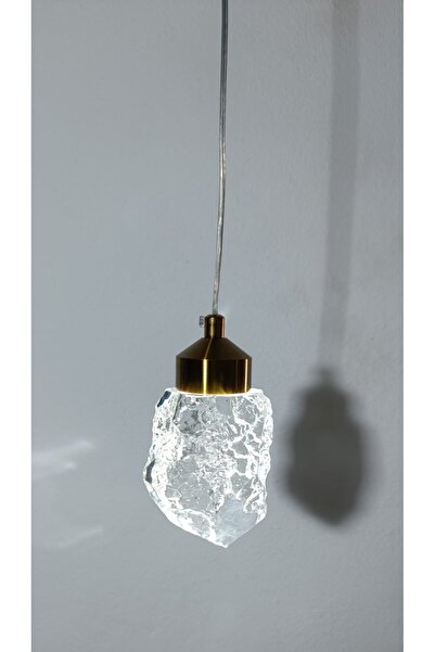 Home TULİ Tekli Gold Kaplamalı Sarkıt Avize Modern Avize Kristal Cam 3 Renk A...