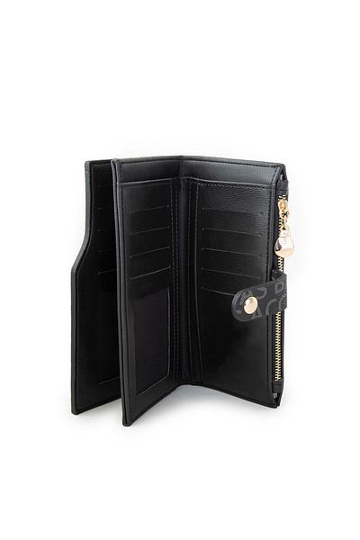 Nas Bag Women's Vertical Wallet Black Written