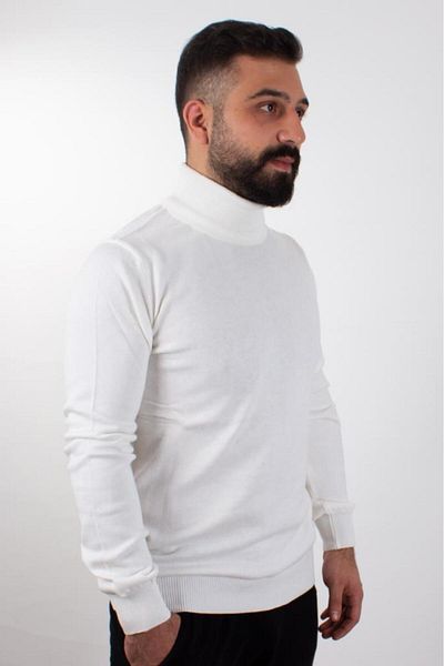 Twister Jeans Twister 3623 Ecru Turtleneck Men's Sweater