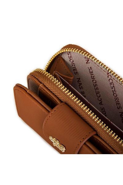 Nas Bag Дамски малък портфейл Tan Karaca