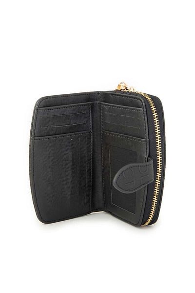 Nas Bag Black Embossed Women's Wallet - Multiple Card Compartments