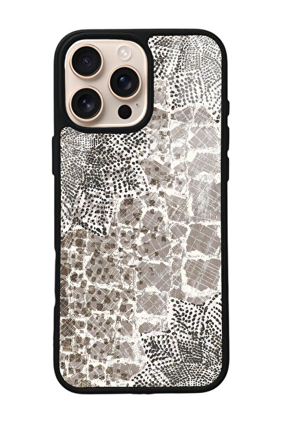 Spoyi iPhone 16 Pro Max Taşlı Yaprak Tasarımlı Glossy Telefon Kılıfı