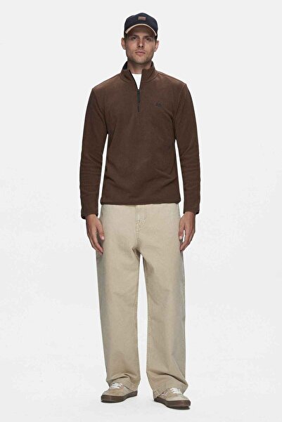 UCLA Ανδρικό φούτερ Gremıo Brown Fleece Stand γιακά Κεντημένο Standard Fit