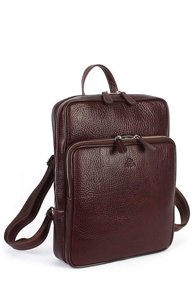 Aka Deri Aka Leather 905 100% Genuine Leather Business Backpack with Laptop Compartment Brown