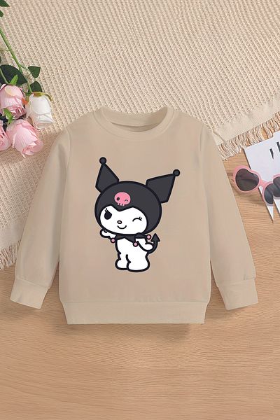 MYADA Суичър с деколте с щампа Kuromi за момиче 20534