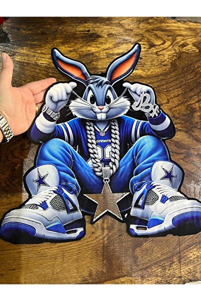 Gönülden Tasarım 40X37 CM 3D ZVEZDASTA OGRLICA BUGS BUNNY ZEC AMBLEM APLIKACIJA