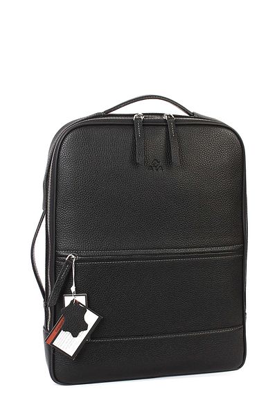 Aka Deri 908 Model Unisex Black Genuine Leather Backpack - Water Resistant, Multi-Compartment
