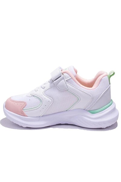 pepino 1425 Ортопедичні білі пудрові щоденні дитячі спортивні черевики для дівчаток