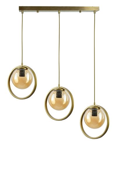 Modavize Nina Modern Living Room - Kitchen - Bedroom 3-Piece Chandelier with Metal Ring on the Dining Table