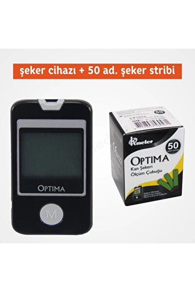 Optima Şeker Ölçüm Cihazı + Şeker Stribi 50'li (1 Kutu)