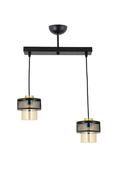Lambadar Pulsar Genuine Glass Model Modern Rectangular Double Pendant Lamp Chandelier