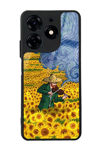 Spoyi Tecno Spark 10 Pro Kemancı Tasarımlı Glossy Telefon Kılıfı