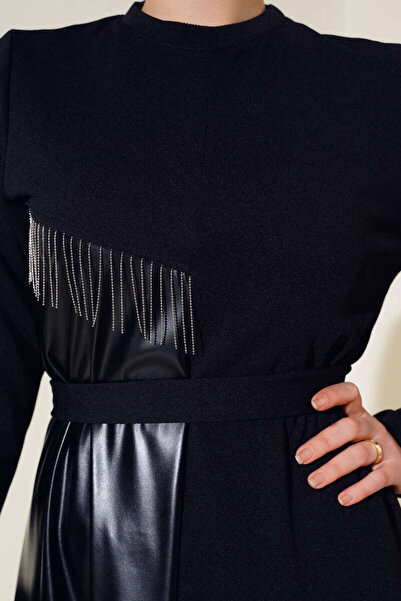 Kirazgym Kožené šaty s řetízkem