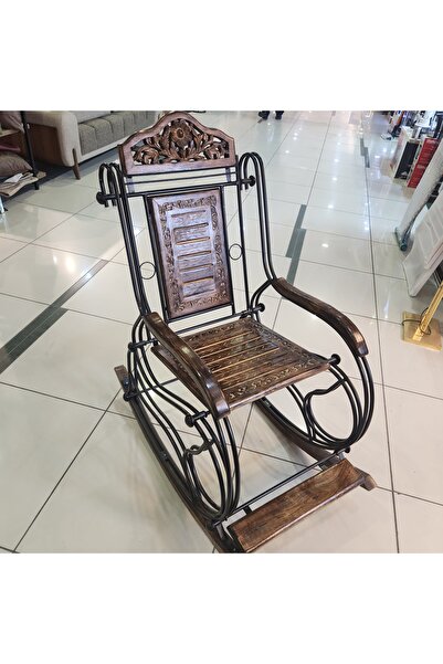 Marina Ahşap ferforje metal salanan koltuk