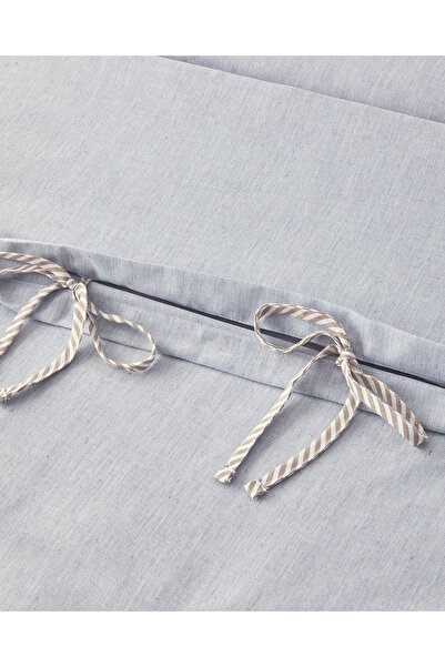 English Home Comfy Plain Tek Kişilik Nevresim Takımı Mavi - Bej