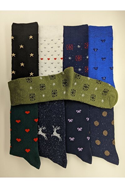 SOYTEMİZ Patterned Towel Socks Thermal Winter 4 Pairs