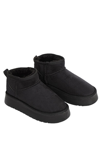 RENKLİBUTİK Botine de iarnă pentru femei, din piele de căprioară, cu talpă gr...