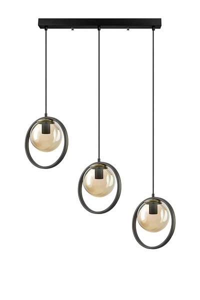 Modavize Nina Modern Living Room - Kitchen - Bedroom 3-Piece Chandelier with Metal Ring on the Dining Table