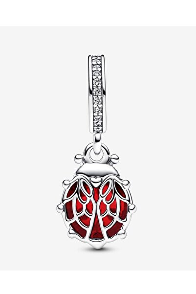 POSEİDONS JEWELLERY Kırmızı Uğur Böceği Sallantılı Charm