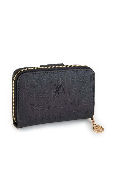 Nas Bag Women's Horizontal Wallet Black Embossed