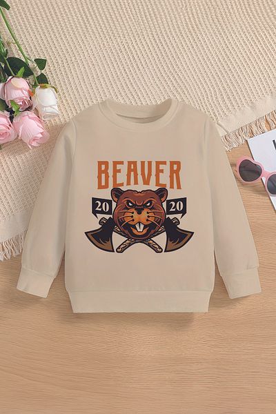 MYADA 20244 Суитшърт с щампа Model Warrior Beaver