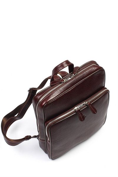 Aka Deri Aka Leather 905 100% Genuine Leather Business Backpack with Laptop Compartment Brown