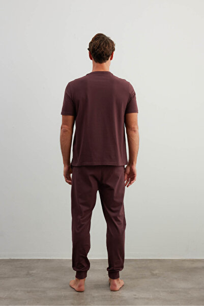 Syah Erkek Pamuklu Cepli Uzun Pijama Altı