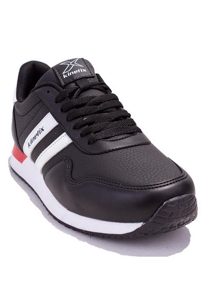Kinetix Pierrob Pu Black White Orthopedic Casual Men's Sports Shoes
