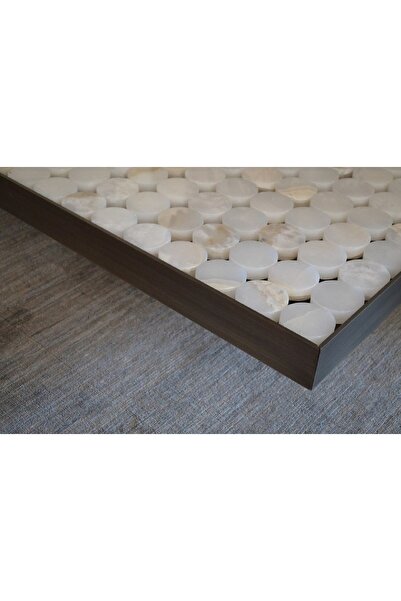 SCY Marble Doğal Gerçek Mermer Tablalı Dekoratif Orta Masa Lobi Masası Metal Ayaklı Mermer Orta Sehpa