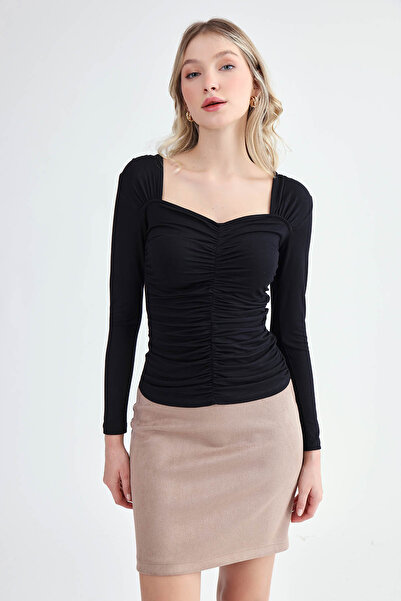 Vitrin Μακρυμάνικη μπλούζα με λαιμόκοψη σε σχήμα καρδιάς