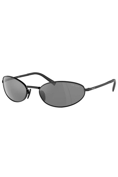 Prada 0PR A59S 1AB60G59 Woman Steel Black Oval full frame for Adult