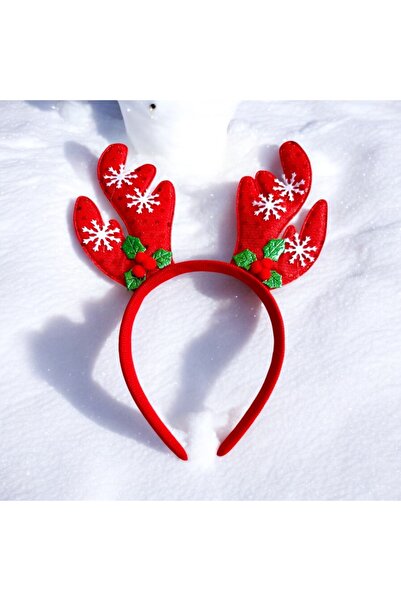 alsaccessories Christmas Ornament Crown Deer Horn Figured Snowflakes 5 Pack Red Hair Crown 17X21 Cm.