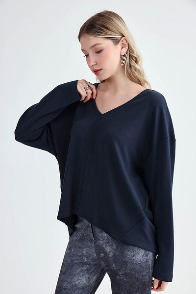 Vitrin Μακρυμάνικη μπλούζα Modal Fabric με λαιμόκοψη V