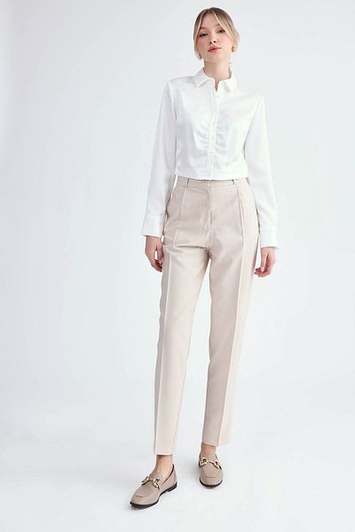 Vitrin Carrot Cut Single Pleated Trousers