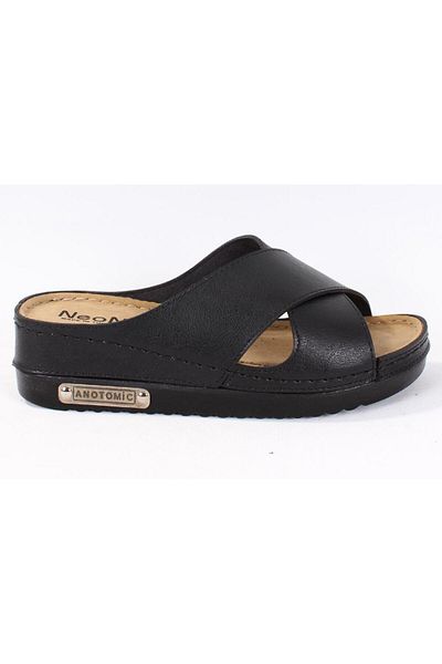 DAGOSTER Dza37-3029 Μαύρες καθημερινές ορθοπεδικές γυναικείες παντόφλες