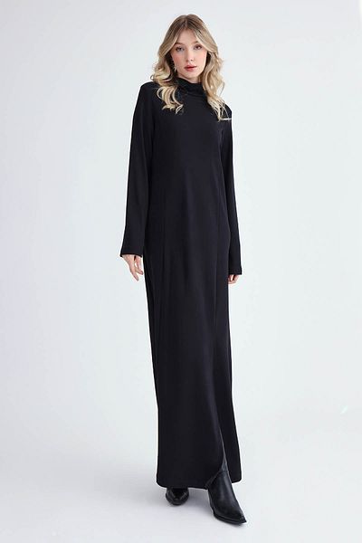 Vitrin Turtleneck Slit Long Dress