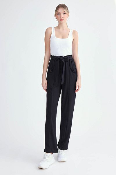 Vitrin Belted Waist Modal Fabric Loose Trousers