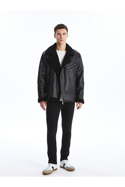 LC Waikiki Ανδρικό δερμάτινο μπουφάν Standard Fit