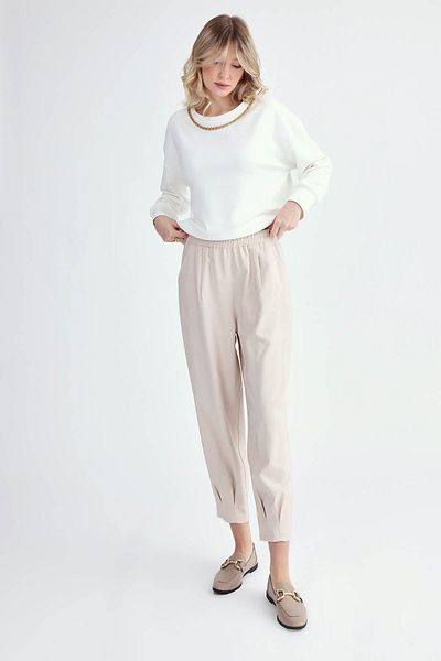 Vitrin Elastic Waist Pleated Trousers