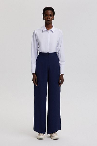 Touché Privé Wide Leg Crepe Trousers