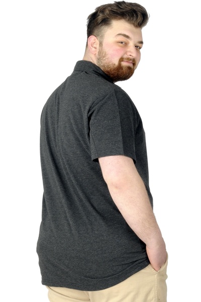 ModeXL Μπλουζάκι Mode XL Plus Size Polo 73 22332 Ανθρακί