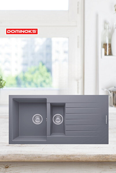 Dominoks DOMİNOKS NİL 150 GRİ 50X100 TEZGAH ÜSTÜ GRANİT EVYE