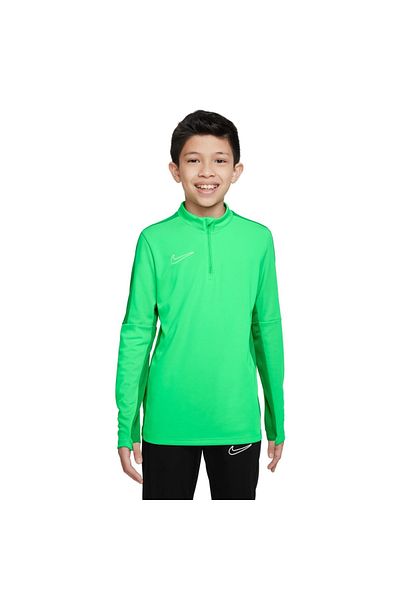 Nike Dri Fit Academy Half Zip Kids Green Stand Collar Sweatshirt