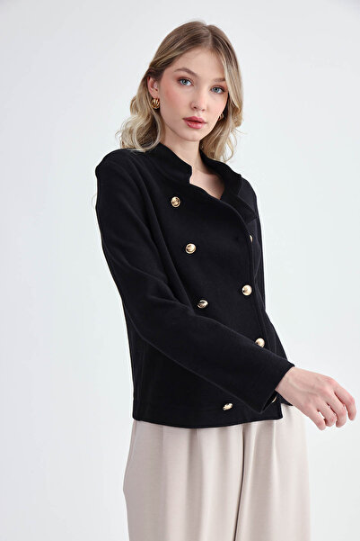 Vitrin Gold Buttoned Knitwear Jacket