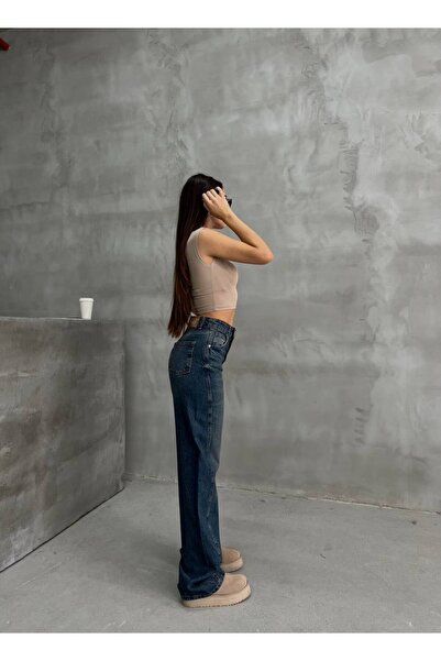 Borceelle Blugi Indigo cu picioare late - Ballon Fit