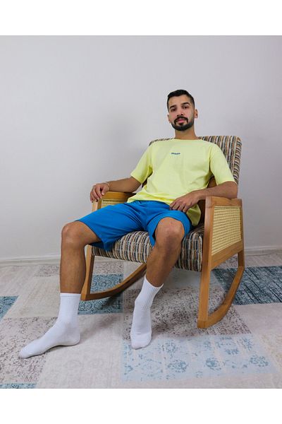 Ayans Pijama Σετ πιτζάμες Unisex από 100% βαμβακερό χτενισμένο καλοκαιρινό Capri