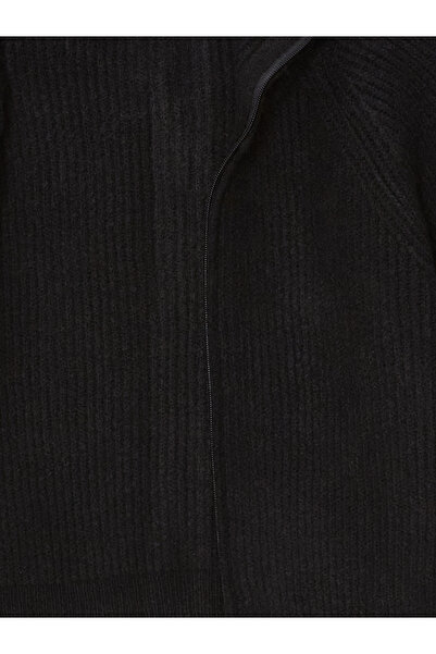 LC Waikiki Γυναικεία πλεκτή ζακέτα με ψηλό γιακά μονόχρωμη μακρυμάνικη