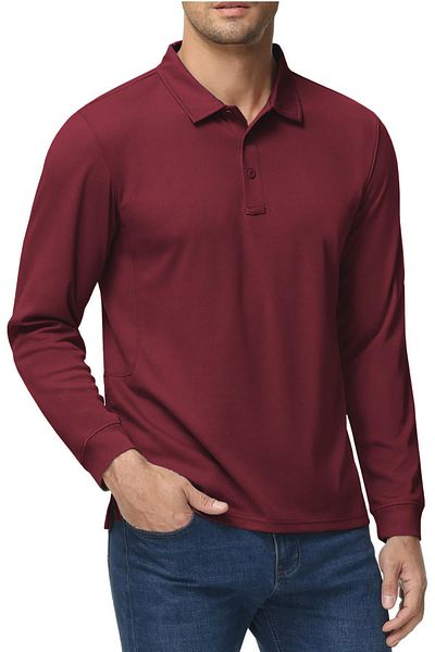 GHASSY CO. Ghassy Co. Mens Polo Shirt - Jersey Golf, Pike Performance, Tactical Military, Long Sleeve T-Shirt