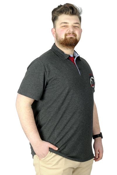 ModeXL Μπλουζάκι Mode XL Plus Size Polo 73 22332 Ανθρακί