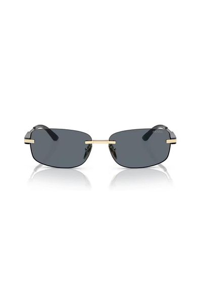 Prada Pr 68Zs Zvn09T 60 Men's Geometric Gold Metal Rimless Sunglasses